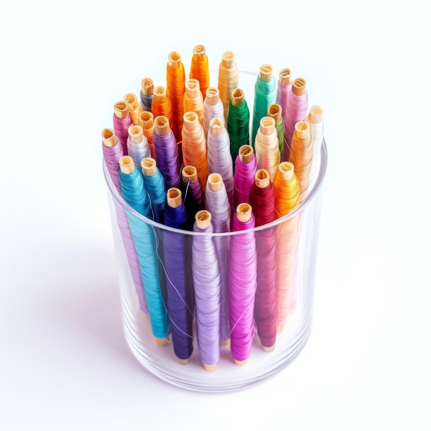 zbiór kolorowych nici do haftu